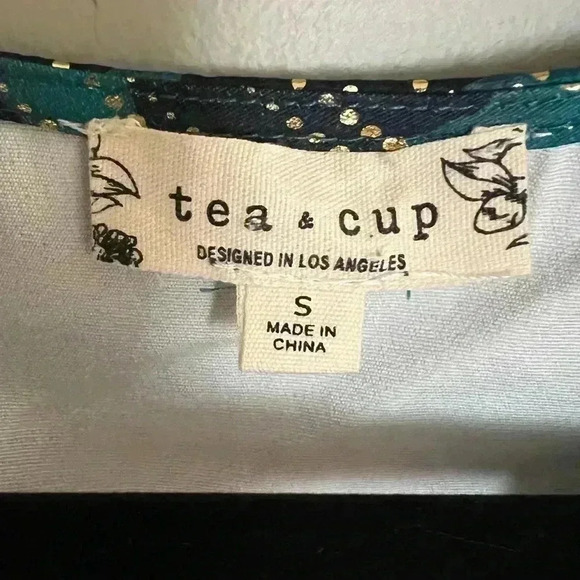 Tea n Cup | Dresses | Green and Gold | Mini Sz S - Picture 4 of 5